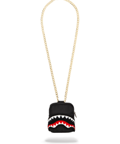 BLACK CHENILLE SHARK BACKPACK CHAIN
